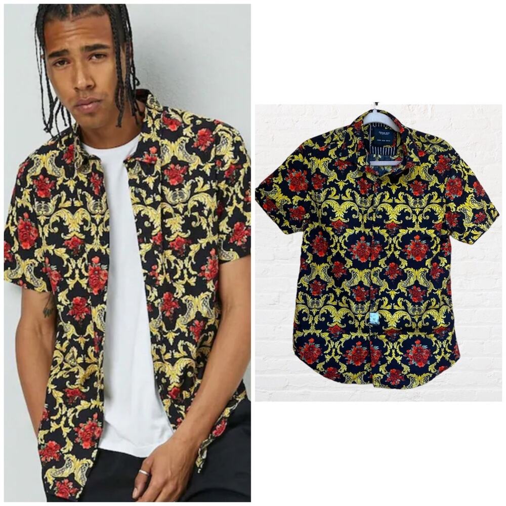 Cactus Man paisley floral print button down shirt
